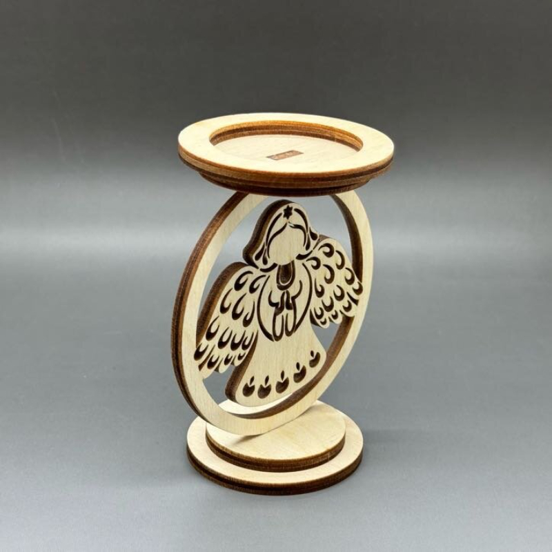 Dřevěný vánoční svícen - Andělíček - Obrázek 3