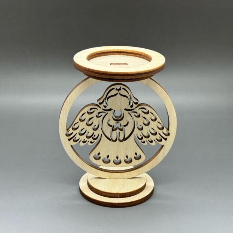 Dřevěný vánoční svícen - Andělíček - Obrázek 2