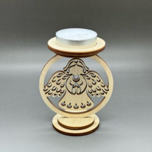 Dřevěný vánoční svícen - Andělíček