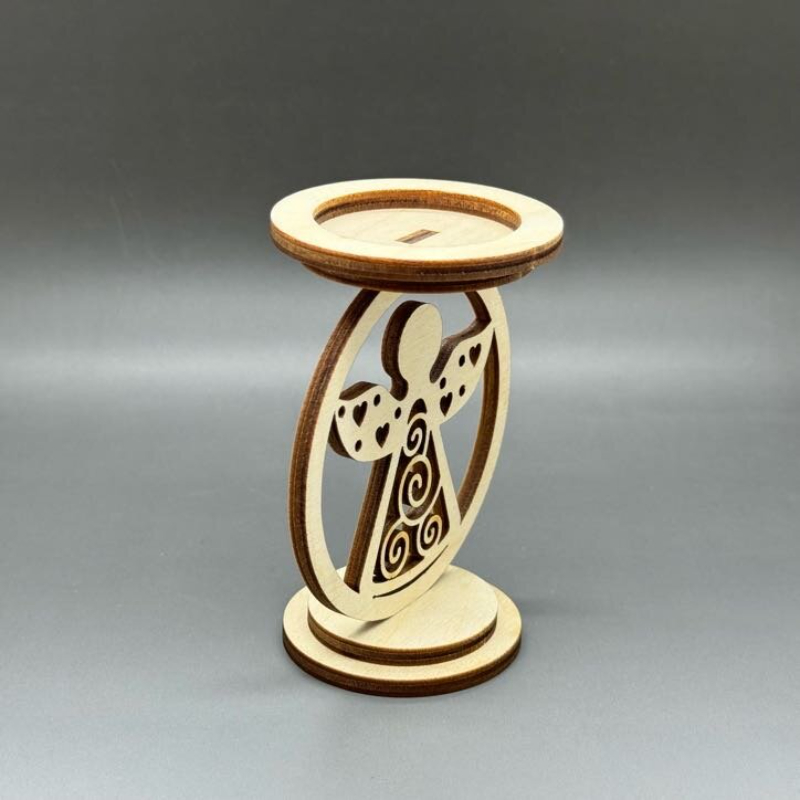 Dřevěný vánoční svícen - Andílek - Obrázek 3