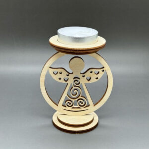 Dřevěný vánoční svícen - Andílek