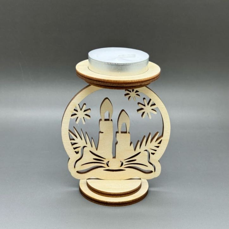 Dřevěný vánoční svícen - Svíčky