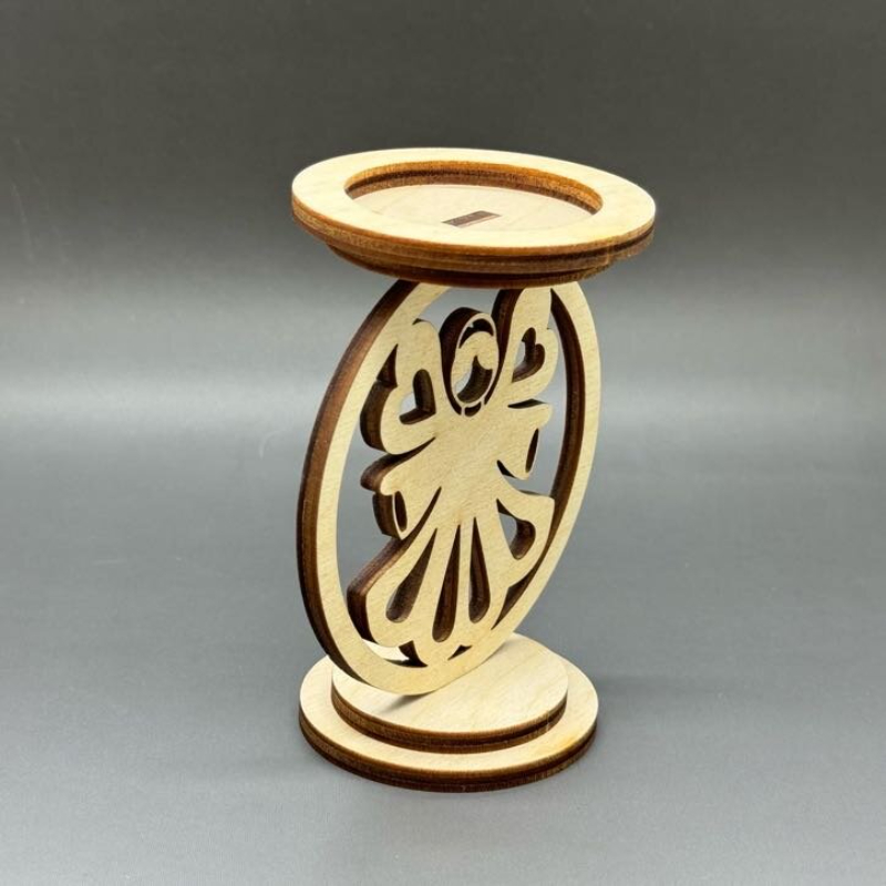 Dřevěný vánoční svícen - Anděl - Obrázek 3