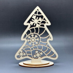 Vánoční stromeček z březové překližky - Sněhové vločky