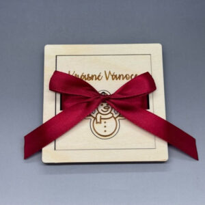 Sněhulák - Vánoční gravírovaná krabička na peníze