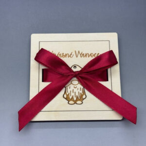 Skřítek se srdíčkem - Vánoční gravírovaná krabička na peníze