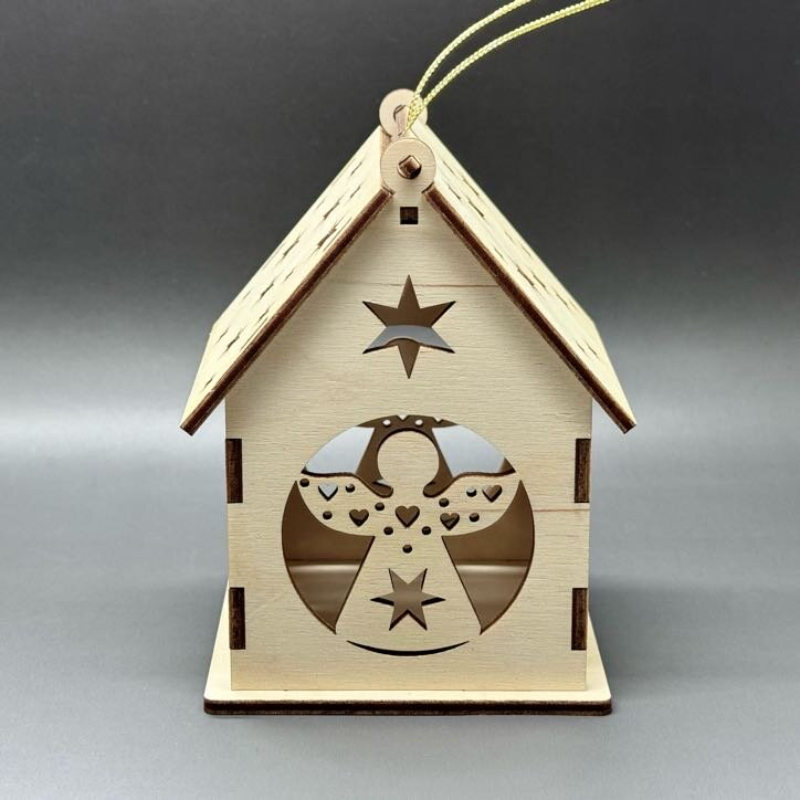 Střední domeček z překližky s otevírací střechou - Andílek - Obrázek 2