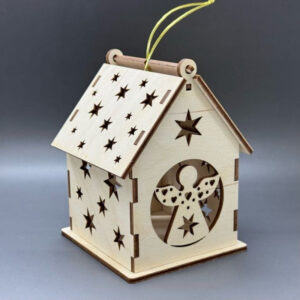 Střední domeček z překližky s otevírací střechou - Andílek