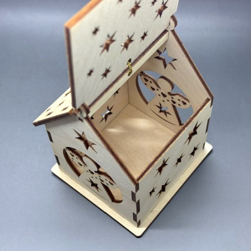 Střední domeček z překližky s otevírací střechou - Andílek - Obrázek 3