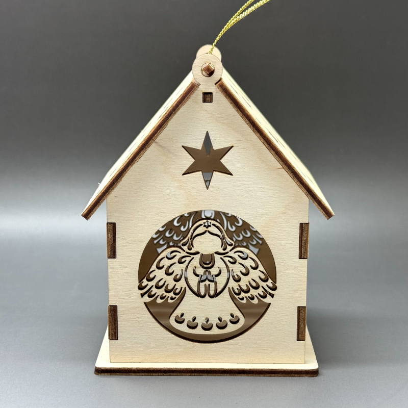 Střední domeček z překližky s otevírací střechou - Andělíček - Obrázek 2