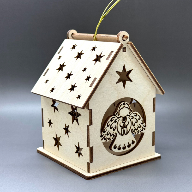 Střední domeček z překližky s otevírací střechou - Andělíček