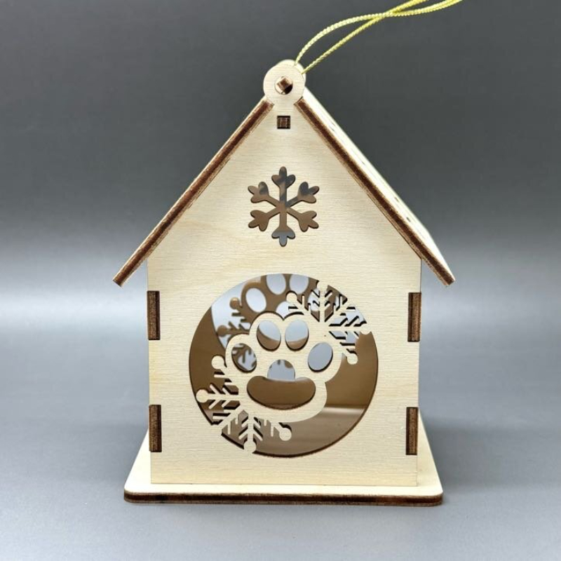 Střední domeček z překližky s otevírací střechou - Packa a vločky - Obrázek 2