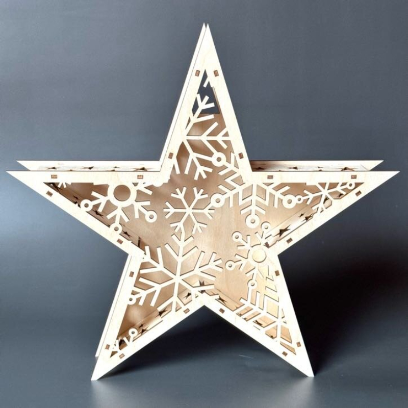 Velká vánoční hvězda z překližky