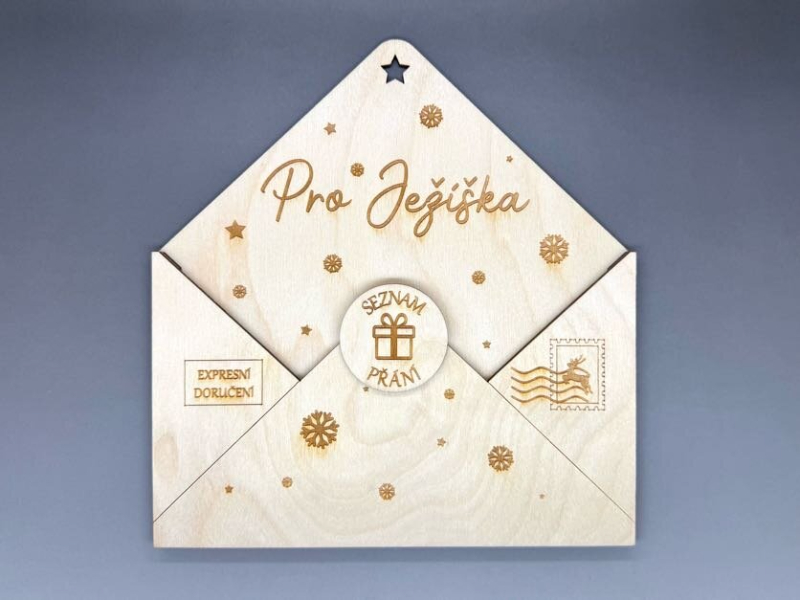 Dřevěná obálka na dopis pro Ježíska - Obrázek 2
