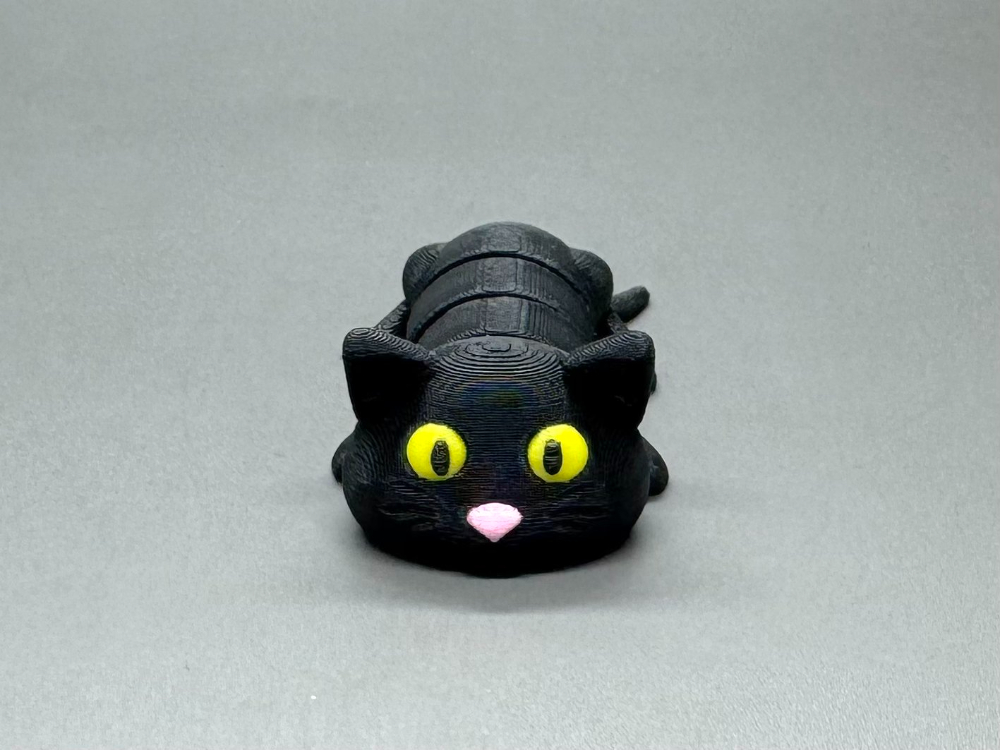 Kočička černá - Flexi zvířátko (3D tisk)