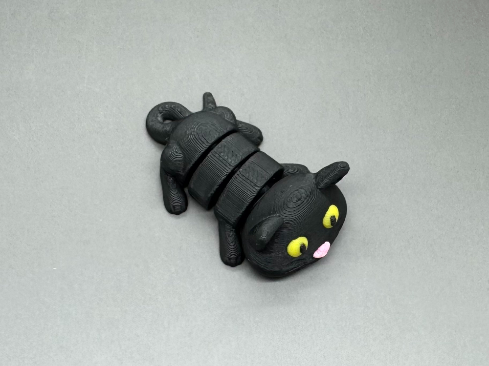 Kočička černá - Flexi zvířátko (3D tisk) - Obrázek 3