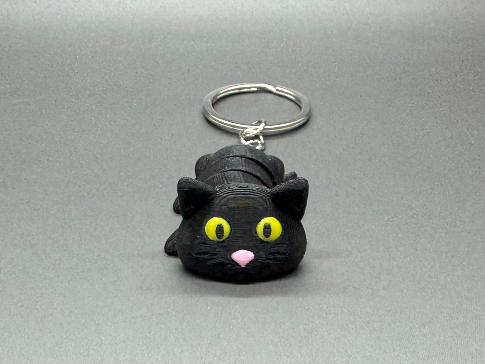 Kočička černá - Klíčenka - Flexi zvířátko (3D tisk) - Obrázek 2