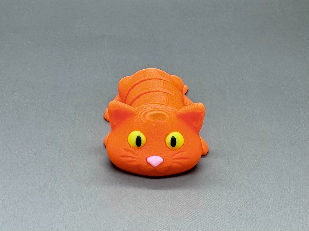Kočička oranžová - Flexi zvířátko (3D tisk)