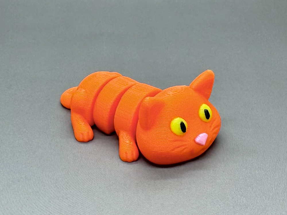 Kočička oranžová - Flexi zvířátko (3D tisk) - Obrázek 2
