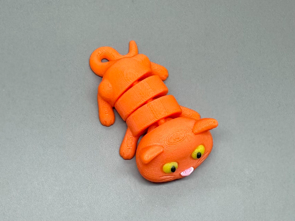 Kočička oranžová - Flexi zvířátko (3D tisk) - Obrázek 3