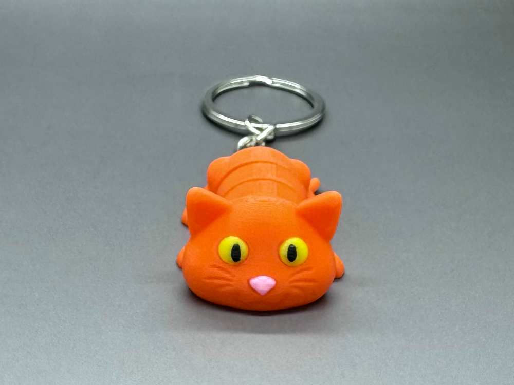 Kočička oranžová - Klíčenka - Flexi zvířátko (3D tisk) - Obrázek 2