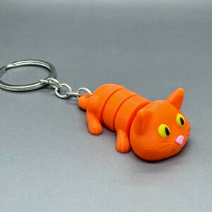 Kočička oranžová - Klíčenka - Flexi zvířátko (3D tisk)